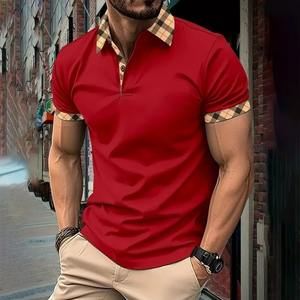 Polo à manches courtes en coton 2025-Vente en gros de t-shirts polo longs avec impression des dernières créations pour hommes - Product Image 1