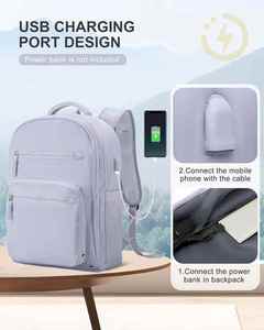 Haute qualité unisexe cadre externe sac de sport antivol poche à fermeture éclair toile étanche Logo personnalisable GPS USB panneau solaire - Product Image 6