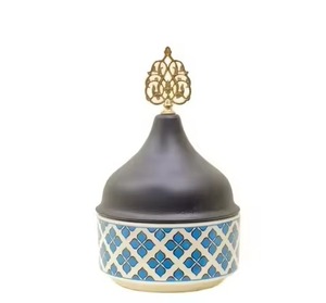 Cuenco de Dátiles de Metal Estilo Árabe con Diseño Grabado en Oro para Bodas, Mesa de Hotel, Frutos Secos, Cuenco para Servir Dátiles con Tapa - Product Image 5