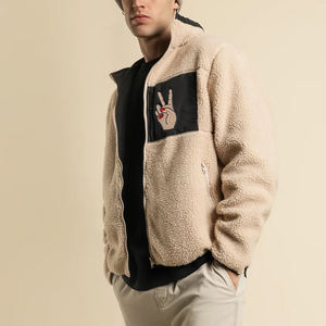 Men's Blank <b>Sherpa</b> <b>Fleece</b> Zip up Coats Jackets Latest Design Wholesale Customized Logo Printing <b>Sherpa</b> <b>Fleece</b> Jacket for Men - Product Image 3