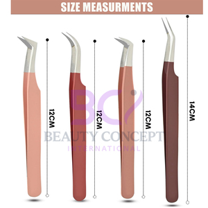 Pinzas de extensión de pestañas de acero inoxidable de color suave OEM al mejor precio con punta puntiaguda suministrada por el mejor proveedor con logotipo propio - Product Image 2