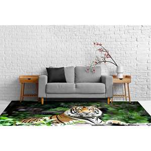 Alfombra con Estampado de Tigre de la Naturaleza - Grande, Personalizada, Diseño 3D para Loft y Auto, Alfombra de Terciopelo de Lujo - Product Image 2