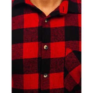 เสื้อเชิ้ตผ้าฟลานเนลสไตล์เฮอริเทจสำหรับผู้ชาย - เนื้อผ้านุ่ม อุ่นสบาย ดูดีมีสไตล์ ระบายอากาศได้ดี ใส่สบาย เหมาะสำหรับกิจกรรมกลางแจ้ง ฤดูใบไม้ผลิ ปรับแต่งได้ ทรงหลวม - Product Image 4