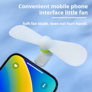 Nhà Máy Bán Buôn Xách Tay Điện Thoại Di Động Fan Cá Nhân 2in1 3in1 <span class=keywords><strong>USB</strong></span> Mini Fan Đối Với iPhone Và Android type-C Biểu Tượng Tùy Chỉnh Quà Tặng - Product Image 3