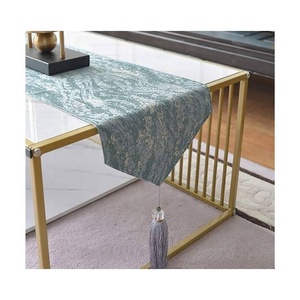 Feuilles de Jungla bleues brodées 100% coton biologique imperméable chemin de Table de haute qualité certificat GOTS fête à la maison salle à manger - Product Image 3