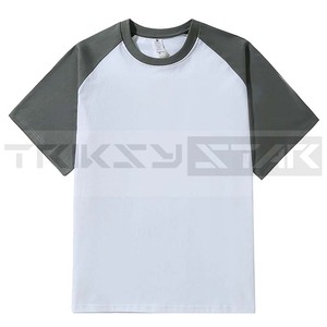 Nouveau t-shirt d'été à manches courtes et col rond pour hommes solide et décontracté en coton Patchwork Design 100% tissu tricoté pour les couples ou les amis - Product Image 3