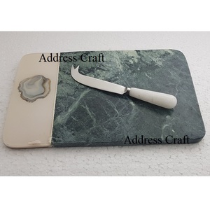 Tablas de cortar de mármol de estilo americano, cuchillo de queso de acero de primera calidad con mango de piedra, utensilios de cocina elegantes, juego de Tablas de queso - Product Image 3