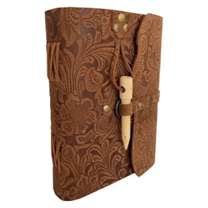 Diario de piel en relieve de flores de jardín hecho a mano, cuaderno de tapa blanda, Vintage borde de cubierta, cuaderno de bocetos de papel de algodón sin forro - Product Image 2