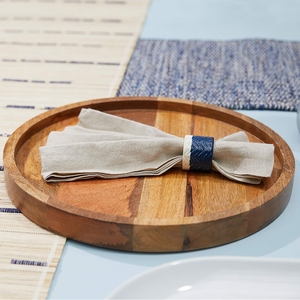 Plateau de service rond en bois artisanal de haute qualité pour aliments et boissons, disponible aux meilleurs prix, parfait pour servir et décorer la maison - Product Image 2