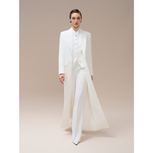 Listo para enviar, pantalones de oficina para mujer, pantalones acampanados Tegan de cintura alta, ropa de mujer de tela ecológica, marca local Whiteant - Product Image 1