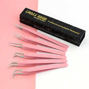 Pince à cils d'isolement et de Volume droite professionnelle pince à épiler à crochet de haute qualité ensemble pince à épiler isolante pour cils pointe incurvée - Product Image 6