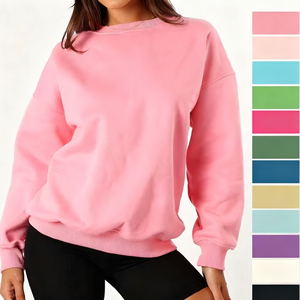 เสื้อกันหนาวคอกลมปักลายสำหรับผู้หญิงผ้าฟลีซผ้าฝ้ายสีชมพูระบายอากาศได้ดีหรูหราสำหรับฤดูหนาว - Product Image 2