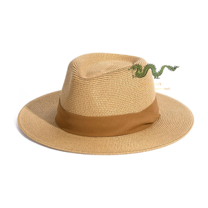 Unisex ฟางปีกกว้างหมวกปานามา Fedora อุปกรณ์เสริมชายหาดฤดูร้อนที่สมบูรณ์แบบสําหรับการป้องกันแสงแดดสไตล์ไม่ยากสําหรับการเดินทางกลางแจ้ง - Product Image 1