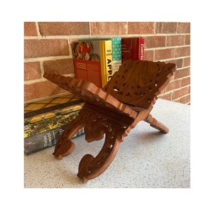 Deluxe Solid Wood Holy <b>Book</b> Stand Carved Folding Rehal Holder for Sacred Scriptures Spiritual Religious Devotional Use - Product Image 5