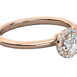 แหวนหมั้นเพชรเม็ดกลมเล็กชุดวงแหวนรัศมีคลัสเตอร์ - Product Image 4