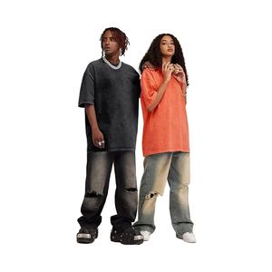 T-shirts surdimensionnés pour hommes Vintage Tee Loose Fit Short Sleeve Casual Streetwear Baggy Washed Unisex Tops - Product Image 1