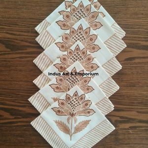 Vente en gros de sets de table en coton imprimé en bloc avec serviettes Lot de 6 sets de table avec 6 serviettes Jaipuri Tapis faits à la main avec serviette - Product Image 5
