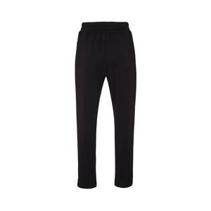 Black High-<b>Waist</b> Knitted Wide Leg <b>Trousers</b> with <b>Elastic</b> Waistband - Product Image 3