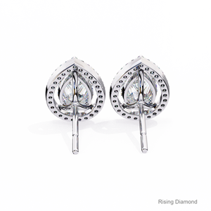ต่างหูเพชรสีขาวสีทองประดับห้องแล็บแต่ละลูกแพร์ได้รับการรับรอง1.5กะรัตของขวัญครบรอบ - Product Image 4