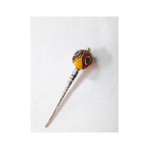 Conjunto de horquilla tibetana antigua Soulful Splendor Juego de horquilla tibetana turquesa brillante espiritual - Product Image 2