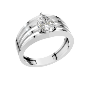 Bague de fiançailles en or blanc 14 carats, taille poire 1 carat, sertie à griffes, pour demande en mariage, personnalisable avec moissanite - Product Image 1