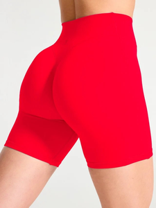 Shorts de sport sans couture taille haute pour femmes avec logo personnalisé, shorts de vélo sportifs à effet push-up pour le fitness, le yoga, vente en gros, motif uni - Product Image 4