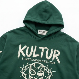 Custom Mens green Pullover Hoodie Shorts <b>set</b> Tracksuit <b>Set</b> Graphic Streetwear Heavyweight OEM Private Label B2B Manufacture - Product Image 4