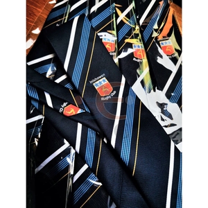 Cravate formelle en polyester satiné rayé avec logo personnalisé 2025, mariage, homme, impression par transfert thermique, fabrication artisanale, écologique, anti-boulochage - Product Image 6