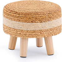 Jacinthe d'eau Pouf rond Patio Repose-pieds Décoration de la maison Matériaux naturels Écologique Fabriqué au Vietnam Durable Vente en gros