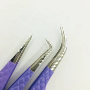 Print Logo Fiber Tip Eyelash Tweezers 45 75 90 Degree Nano Grip Lash Tweezers Custom Private Label Eyelash Extension Tools - Product Image 2