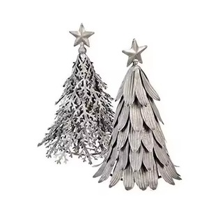 Arbre de Noël en métal argenté scintillant avec étoile pour la décoration de table de Noël, décoration de table, arbre de Noël pour la décoration de la maison - Product Image 3
