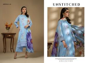 ชุดเดรสผ้าฝ้ายพิมพ์ลายดีไซน์เนอร์สำหรับผู้หญิงชุดฤดูร้อนแบบไม่เย็บลายสำหรับใส่ในสนามหญ้าดิจิตอลแบบปากีสถานตัวเลือกขนาดพิเศษ - Product Image 4