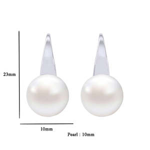 Boucles d'oreilles en argent sterling 92,5 avec perles classiques Clara, cadeau pour femmes et filles - Product Image 4
