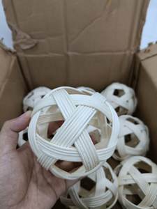 ลูกหวายทรงกลมสำหรับเด็กของเล่นนกแก้วทำจากหวายสีธรรมชาติของเล่นสัตว์เลี้ยง - Product Image 5