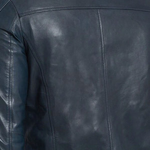 2024 Men's Casual Winter <b>Jacket</b> Customized <b>Thin</b> Cow Skin Stand Collar <b>Waterproof</b> Breathable Windproof Fashionable Motor Biker - Product Image 6