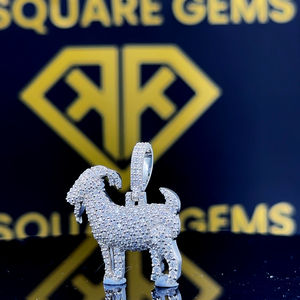 Pendentif en argent sterling plaqué or 18 carats, or rose, chaîne glacée, moissanite VVS, personnalisable, style chic hip-hop, bijoux unisexe - Product Image 4