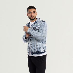 Nardon Apparel Wholesale Vintage <b>Men</b> <b>Denim</b> <b>Jackets</b> Washed High Quality 100% Cotton Winter Drop Shoulder Regular Streetwear Loose - Product Image 4