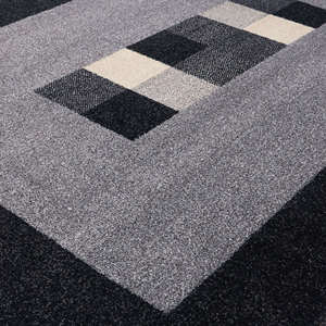 Netline Home Ephesus Abstract Grey <b>Black</b> Rectangular Hallway <b>Rug</b> Machine Made for Living Room <b>Bedroom</b> Teen - Product Image 2