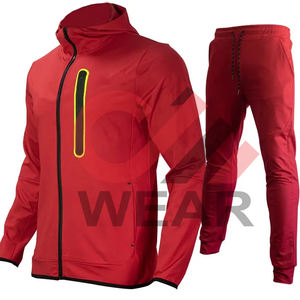 Vente en gros de survêtements pour hommes de qualité supérieure avec fermeture éclair 2 pièces Ensemble de jogging à capuche Survêtement en polaire technique - Product Image 3