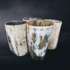 Tasses à corne de Viking en verre naturel faites à la main Tasse à corne à boire de style animal avec technique polie en agate - Product Image 3