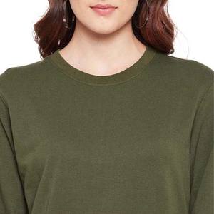 High Quality Women Sweatshirts For Casual Winter Wear Digital Printing Low Price Design Women's Sweatshirts Green Color <b>Crewneck</b> - Product Image 3