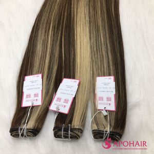 Vente en gros d'extensions de tissage de cheveux de trame droite Remy piano couleur 24 pouces à double tirage vierge APOHAIR - Product Image 3