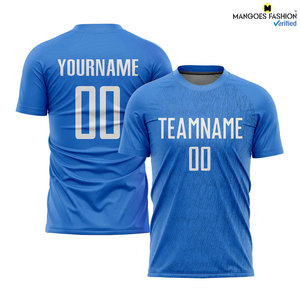 Maillot de football à sublimation blanc bleu clair personnalisé coupe athlétique exquise performance de durabilité conçu pour un confort ultime - Product Image 6