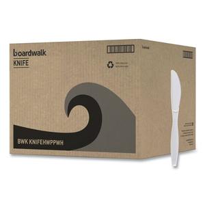 Cuchillos Desechables de Polipropileno Resistente Boardwalk, 1000 Unidades por Caja, Blancos, para Fiestas - Product Image 1
