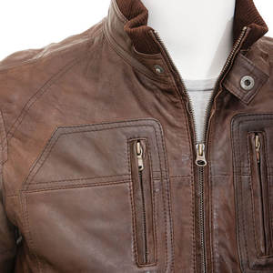Dernière collection : Blouson en cuir pour homme, design tendance, logo personnalisé, manches longues, col montant, haute qualité, décontracté, imperméable pour l'hiver - Product Image 3