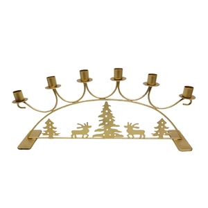 Support à bougies avec quatre bougies en fer couleur noir mat pour la décoration de Noël et de centre de table d'hôtel et vente en gros en vrac - Product Image 5