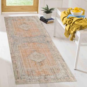 Muted Medallion Printed <b>Rug</b>, Turkish <b>Boho</b> Design for Living Room,Nonwoven Soft <b>Rug</b> - Product Image 3