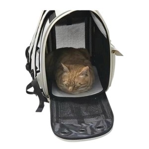 กระเป๋าเป้สะพายหลังสำหรับสัตว์เลี้ยง ผ้าโพลีเอสเตอร์ทรงสี่เหลี่ยม น้ำหนักเบา ระบายอากาศได้ดี พร้อมกระดุมแป๊ก สำหรับแมว อุปกรณ์เสริมสำหรับการเดินทางในรถยนต์ หลากหลายรุ่น - Product Image 5