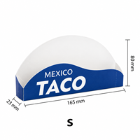 Plateau à tacos jetable en papier, personnalisé, en carton de qualité alimentaire, boîte à tacos, emballage pour plats à emporter, fournisseur d'emballages pour la restauration rapide