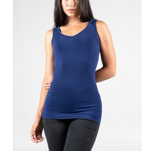 Camiseta sin mangas de algodón personalizada para mujer, camisetas sin mangas con estampado a la moda para mujer, camisetas sin mangas en blanco con cuello redondo de proveedor BD - Product Image 4